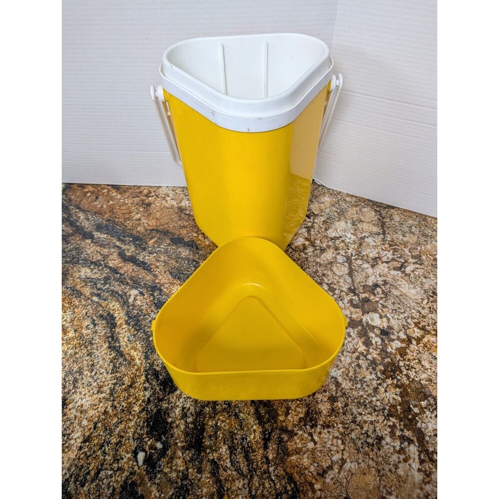 BYO Insulated Wine Cooler yellow Retro 3 Bottle Drinks Missing Freeze Thing - Picture 2 of 5
